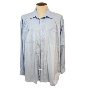Tommy Bahama Men's Blue Chambray Long Sleeve Shirt Size XXL